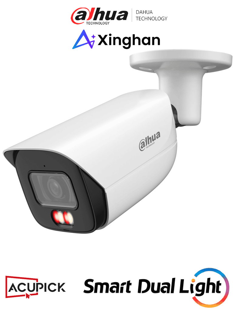 DAHUA IPC-HFW3849E-AS-IL - Cámara IP Bullet de 8 Megapíxeles con Iluminadores Dual/ WizSense/ Lente de 2.8 mm/ 107 Grados de Apertura/ H.265+/ Microfono Integrado/ 1 E&S de Alarma y Audio/ SMD 4.0/ WDR Real/ Quick Pick AI SSA/ PoE/ IP67/ DAHUA IPC-HFW3849E-AS-IL - Cámara IP Bullet de 8 Megapíxeles con Iluminadores Dual/ WizSense/ Lente de 2.8 mm/ 107 Grados de Apertura/ H.265+/ Microfono Integrado/ 1 E&S de Alarma y Audio/ SMD 4.0/ WDR Real/ Quick Pick AI SSA/ PoE/ IP67/